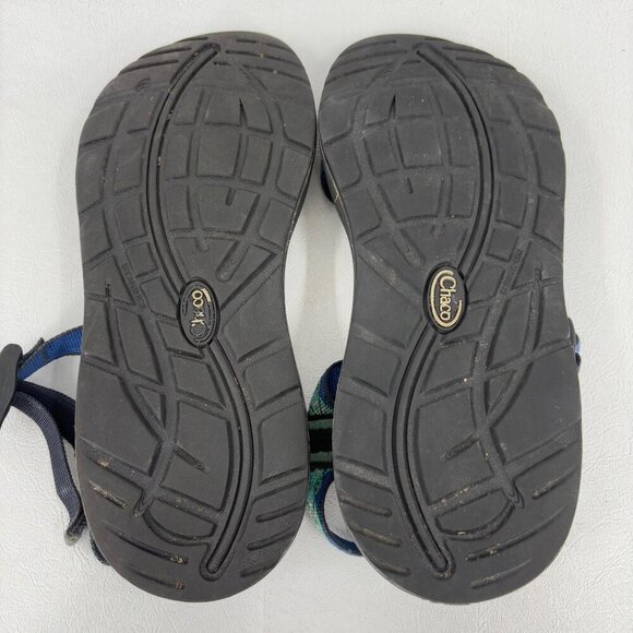 Chaco Classic Sport Sandals Womens Size 8 Blue Green Aztec Toe Wrap - Picture 7 of 7